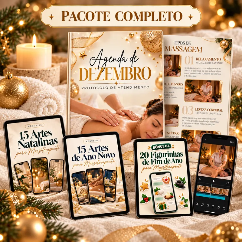 Catálogo Especial de Dezembro para Massoterapeuta com os quatro bônus do Plano Completo